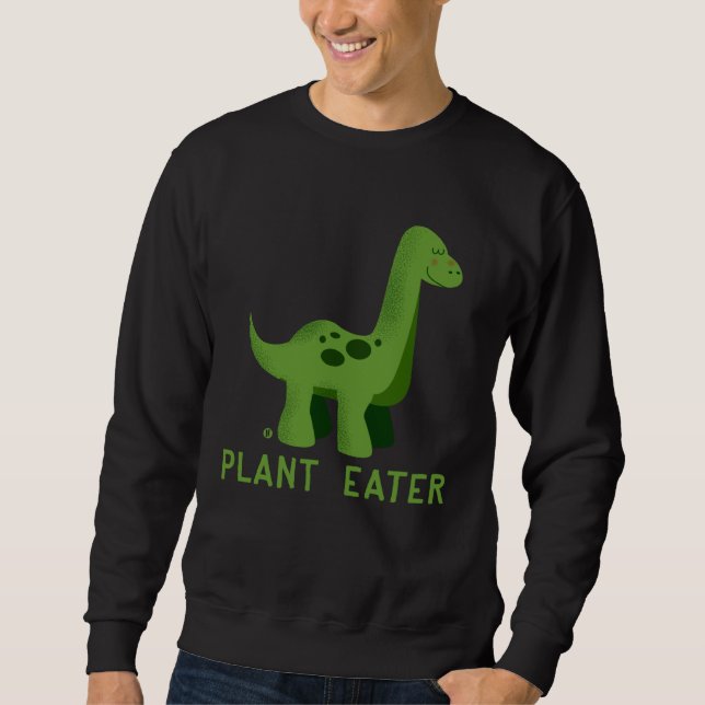 Sweatshirt Cute Dinosaur Herbivores  Vegetarian Vegan (Devant)