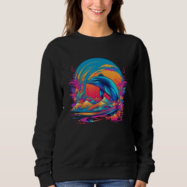 Sweatshirt Cute Dolphin Men Women Kids Aquatic Ocean 29 (Devant)