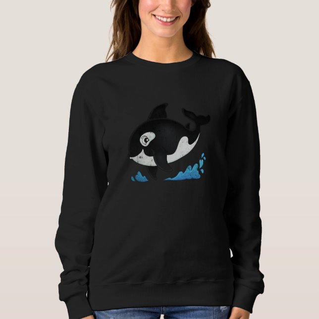 Sweatshirt Cute Dolphin Whales Ocean Orca Whale Orcas Boys Gi (Devant)