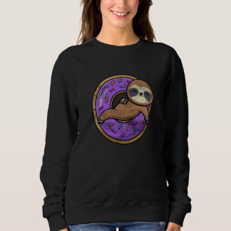 Sweatshirt Cute Donut Sloth On Doughnut Animal Sloths Men Wom