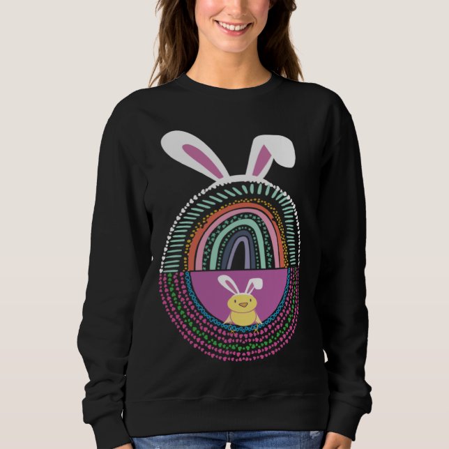 Sweatshirt Cute Easter Egg Rainbow Rabbit Bunny Ears (Devant)