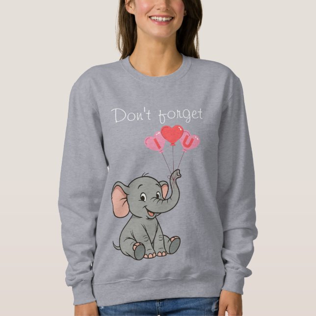 Sweatshirt Cute elephant valentine's day   (Devant)