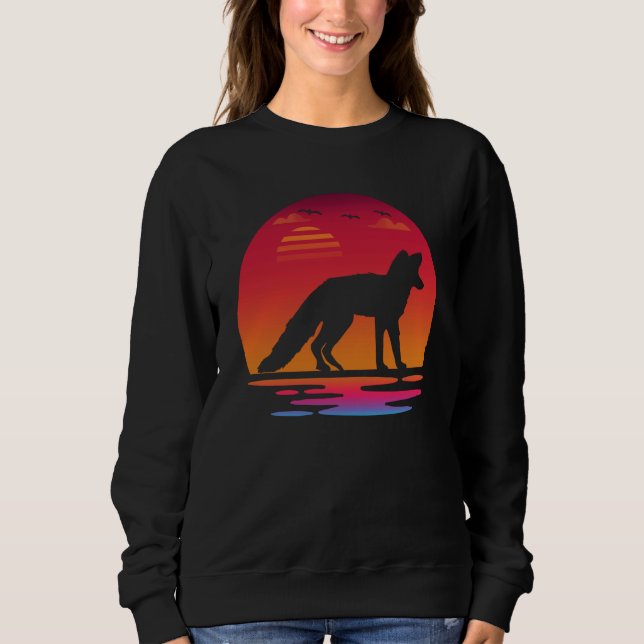 Sweatshirt cute fox animal sunset Silhouette fox (Devant)