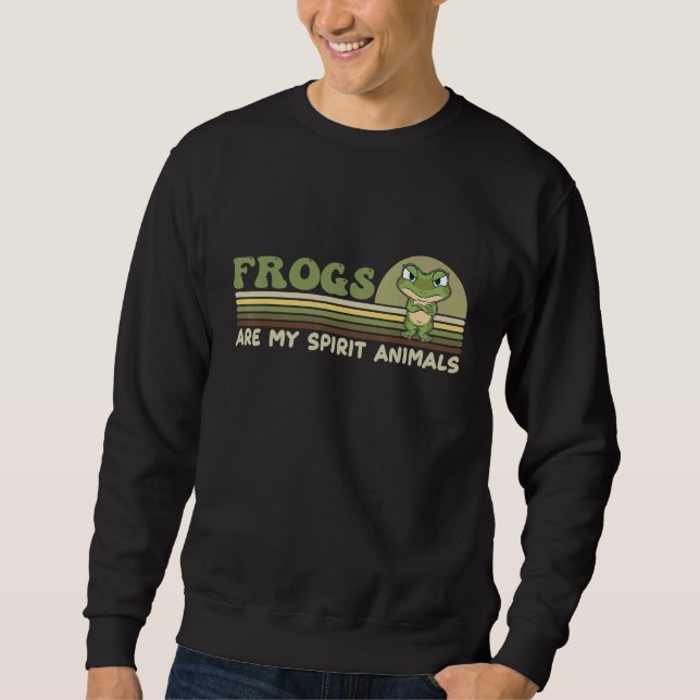 Sweatshirt Cute Frog  Saying Frogs Are My Spirit Animals (Devant)