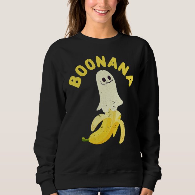 Sweatshirt Cute Ghost Banana Halloween Costume Spooky Scary B (Devant)
