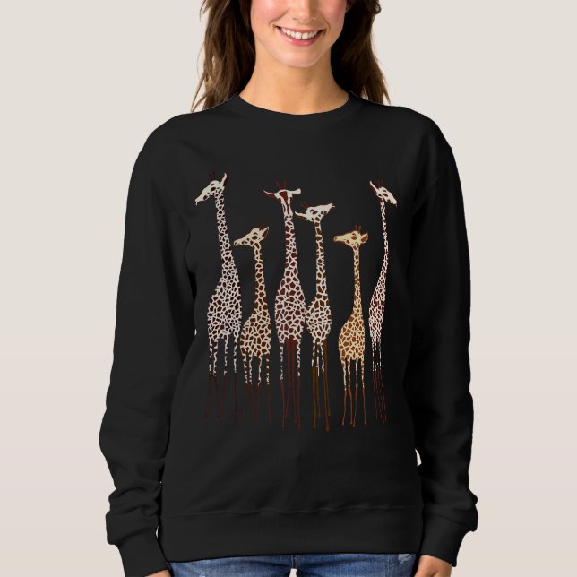 Sweatshirt Cute Giraffe Animal Nature Hommes Femmes Enfants (Devant)