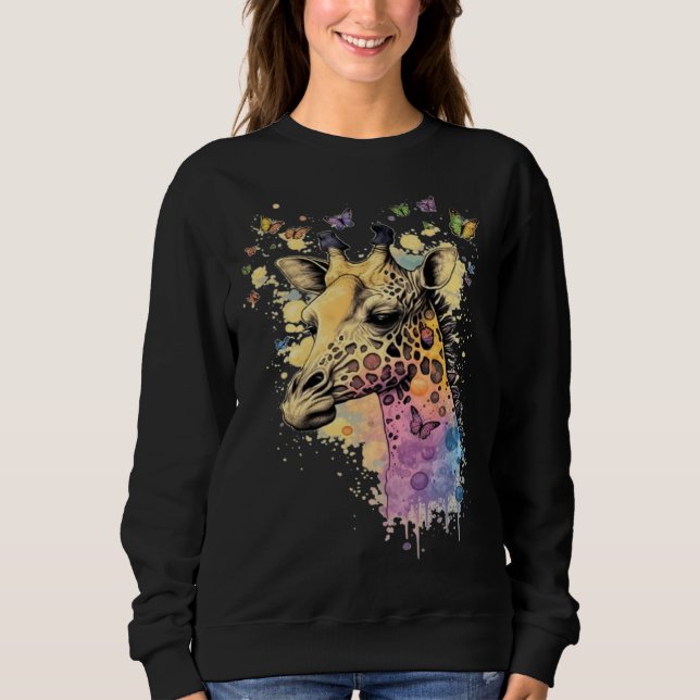 Sweatshirt Cute Giraffe Men Women Kids  1 (Devant)