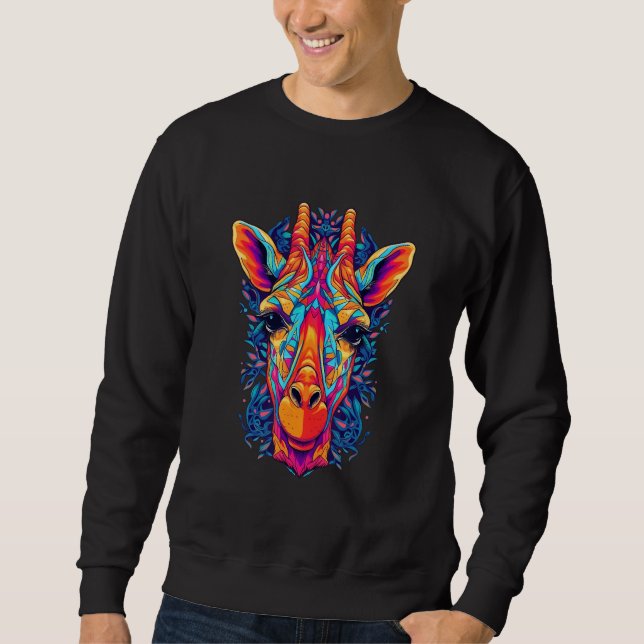 Sweatshirt Cute Giraffe Men Women Kids 21 (Devant)