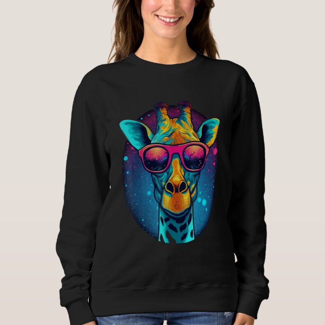 Sweatshirt Cute Giraffe Men Women Kids 7 (Devant)
