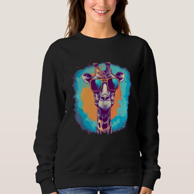 Sweatshirt Cute Giraffe Men Women Kids 8 (Devant)