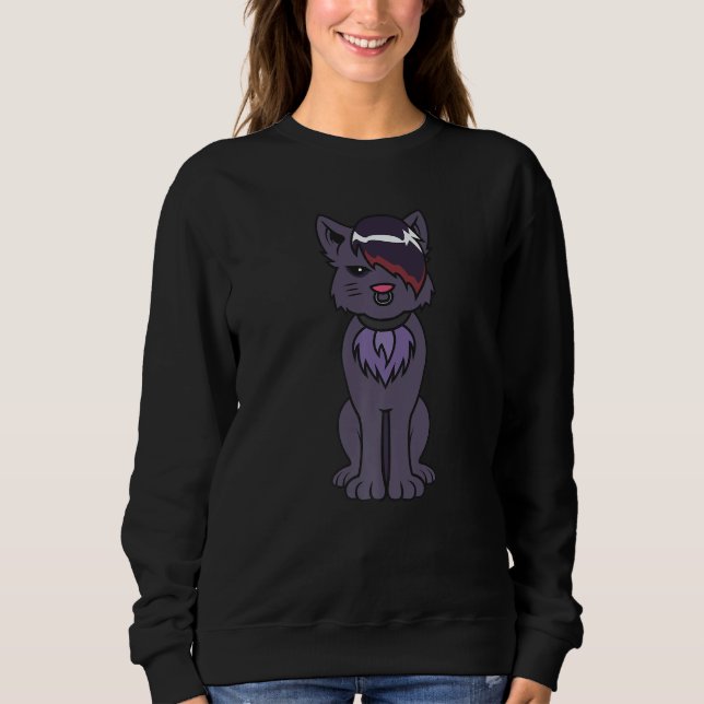 Sweatshirt Cute Gothic Cat Present Idea For Goth Dark Cat (Devant)
