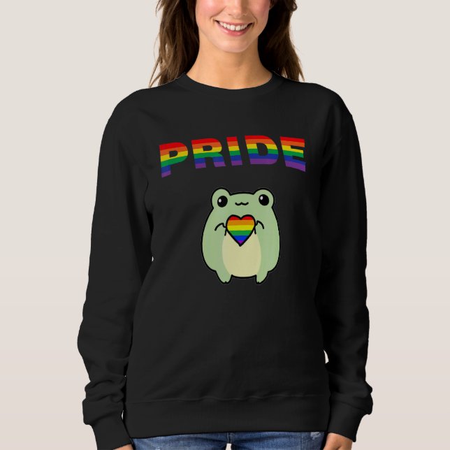 Sweatshirt Cute Grenouille À Fierté Lgbt (Devant)