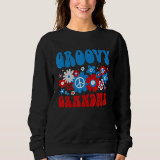 Sweatshirt Cute Groovy GrandMa American 4th of July Matching 