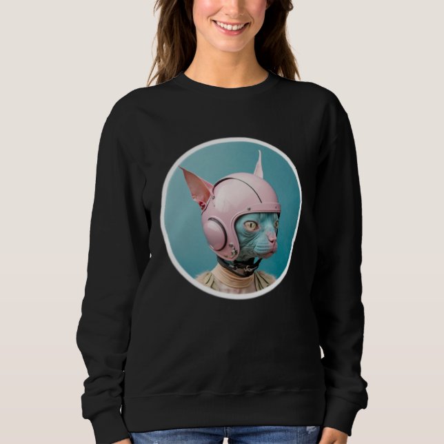 Sweatshirt Cute Hairless Cate Pop Pilot (Devant)