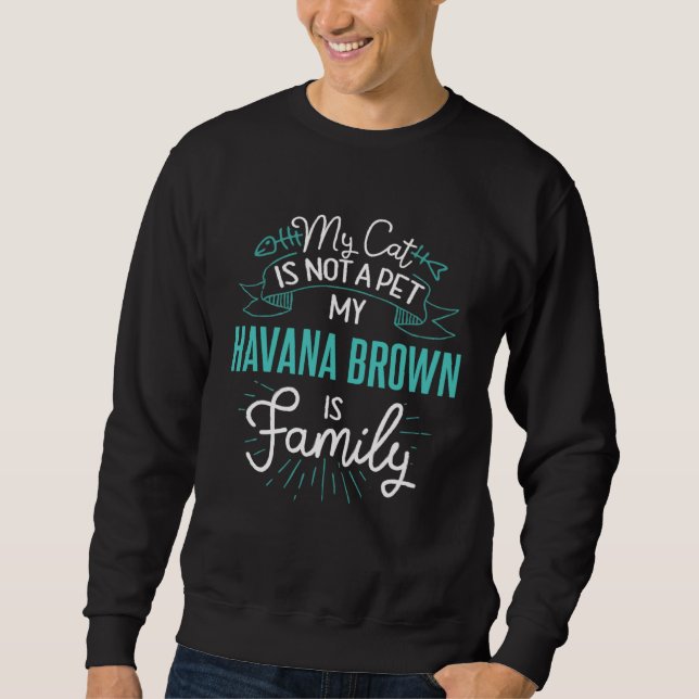 Sweatshirt Cute Havana Brown  Family Cat  for Women Men (Devant)