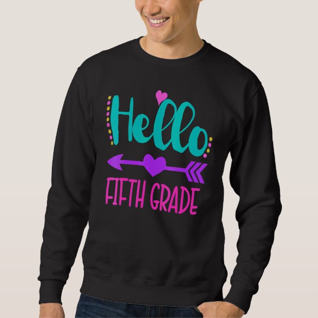 Sweatshirt Cute Hello Fifth Grade 5th Grade Back To School (Devant)