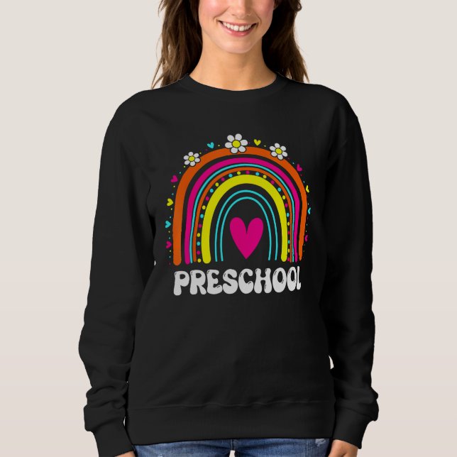 Sweatshirt Cute Hello Preschool Rainbow Back To School Teache (Devant)