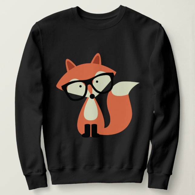 Sweatshirt Cute Hipster Red Fox (Design devant)