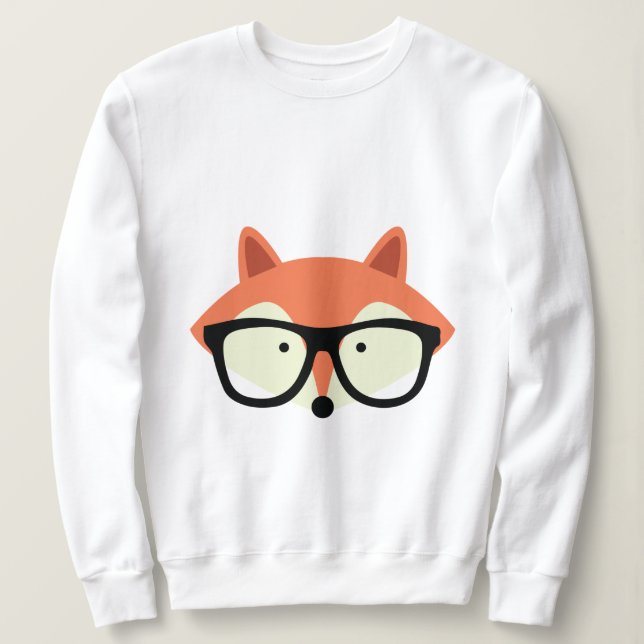 Sweatshirt Cute Hipster Red Fox (Design devant)