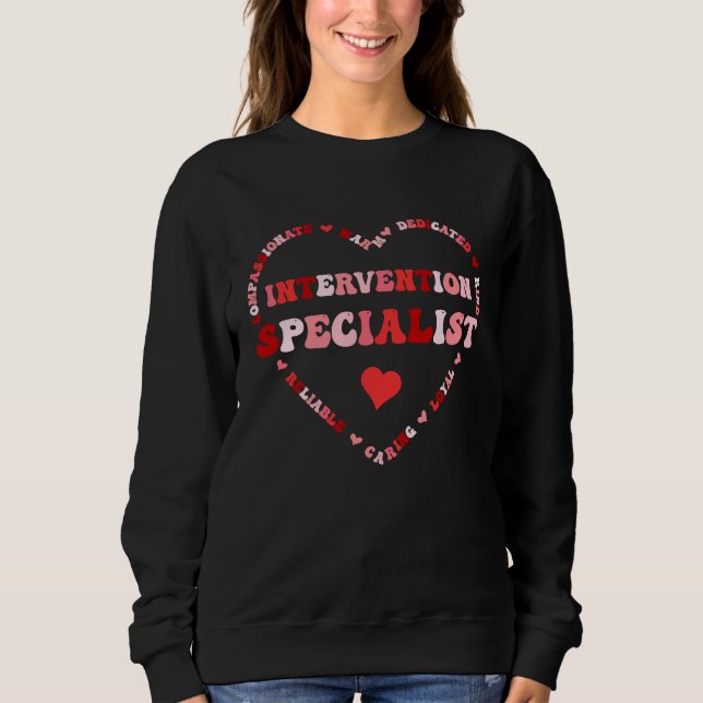 Sweatshirt Cute Intervention Specialist Valentines Day Heart (Devant)