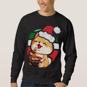 Sweatshirt Cute Kawaii Anime Shiba Inu Chien Manger Ramen Chr