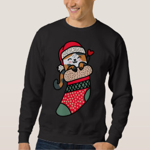 Sweatshirt Cute Kawaii Calico Chat Dans Le Choc De Noël