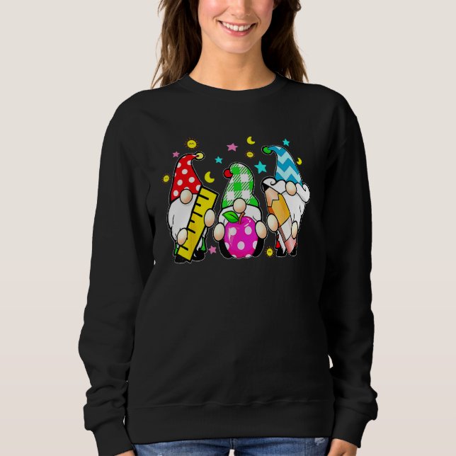 Sweatshirt Cute Kids Gnomes Back To School  Teacher And Stude (Devant)