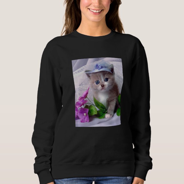 Sweatshirt Cute Kitten Cat (Devant)