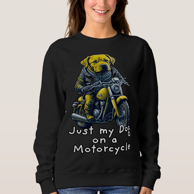 Sweatshirt Cute Labrador ride on a motorcycle  Christmas (Devant)