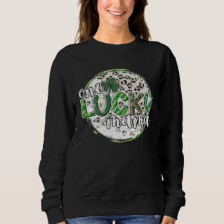 Sweatshirt Cute Leopard Plaid St Patrick s Day One Lucky Mama