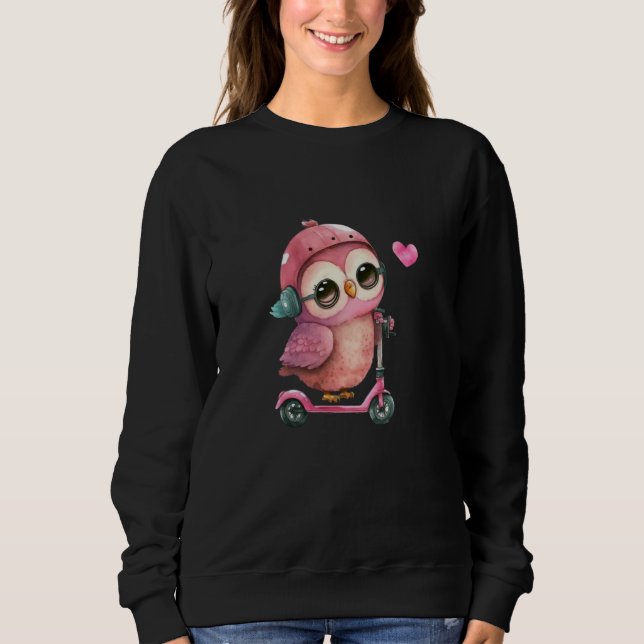 Sweatshirt Cute Little Owl Valetines Animal Love (Devant)