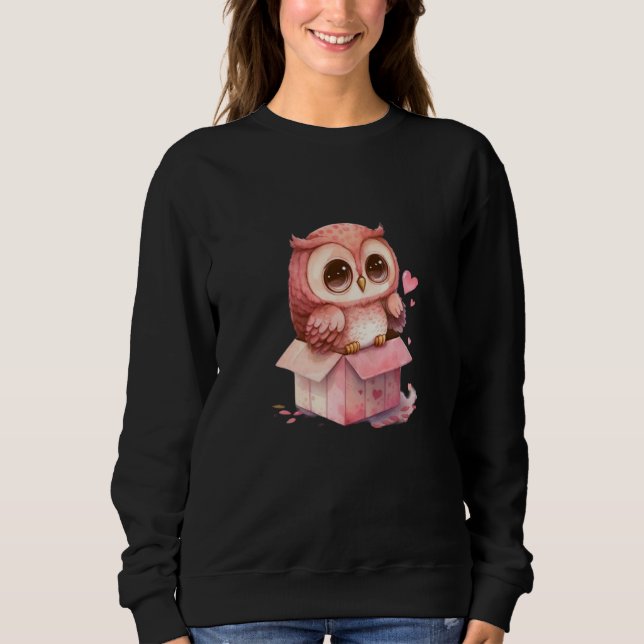 Sweatshirt Cute Little Owl Valetines Animal Love  25 (Devant)