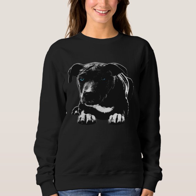 Sweatshirt Cute Little Pitbull Puppy Dog (Devant)