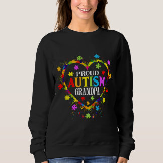 Sweatshirt Cute Love Coeur Fier Autisme Grand-père Autisme