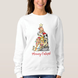 Sweatshirt Cute Meowy Catmas Cat Christmas Tree