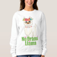 Cute No Drama Llama Avec Couronne Florale