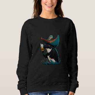 Sweatshirt Cute Orca Animal Orca Drinking Beer  1