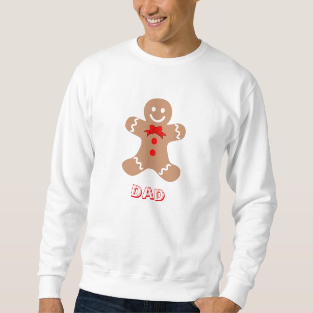 Sweatshirt Cute pain d'épices papa Rouge Brown blanc (Devant)