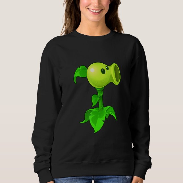 Sweatshirt Cute Peashooter Nostalgia Plants And Zombies Leaf  (Devant)