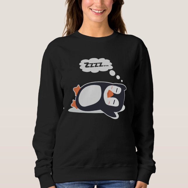Sweatshirt Cute Penguin Lazy Sleeping arctic Bird (Devant)