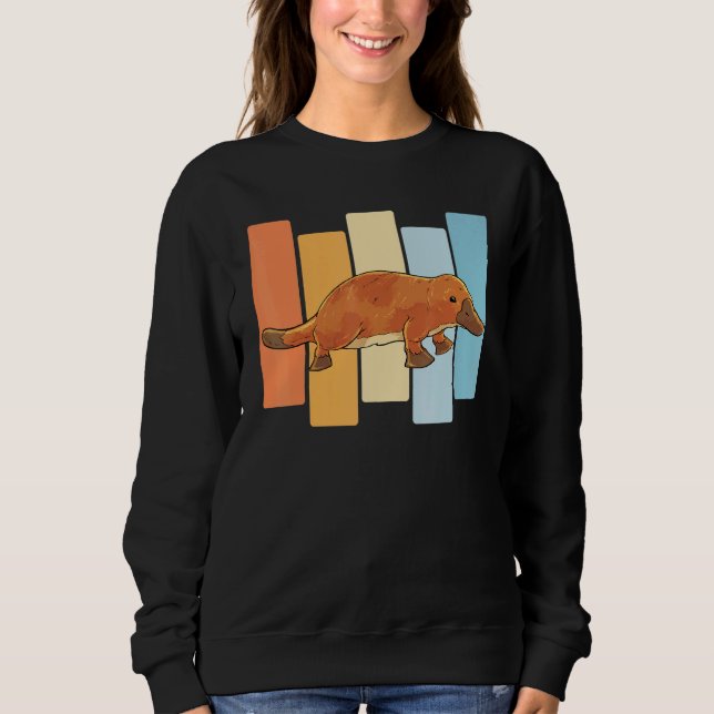 Sweatshirt Cute Platypus Outback Animal Retro Aussie Austral (Devant)