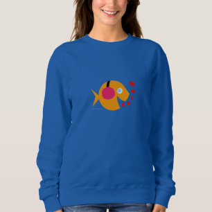 Sweatshirt Cute poisson d'or dans des arômes roses nageur art