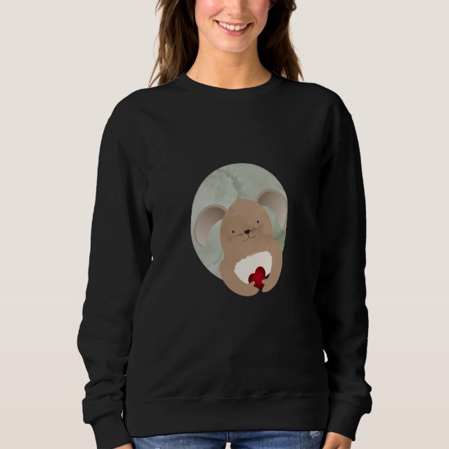 Sweatshirt Cute rabbit with a heart for Valentine's Day (Devant)