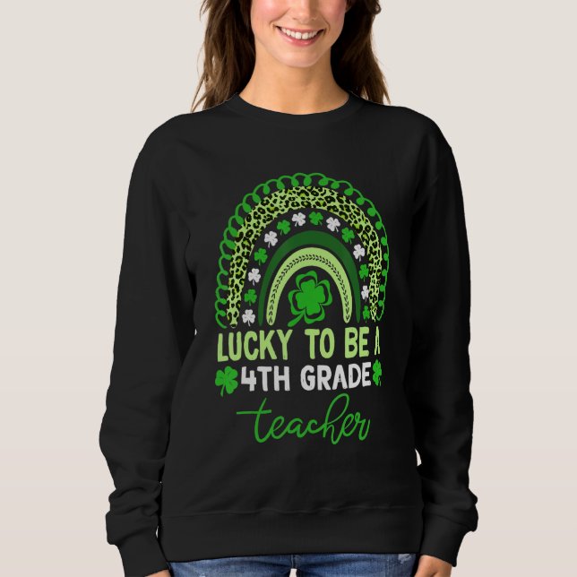 Sweatshirt Cute Rainbow St Patricku2019s Jour de chance quatr (Devant)