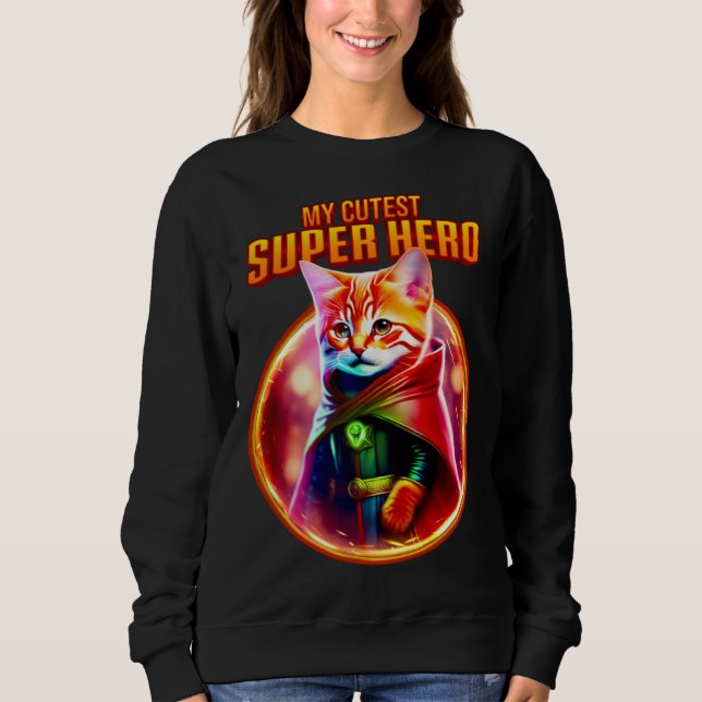Sweatshirt & Cute Red Tabby Cat for Christmas (Devant)