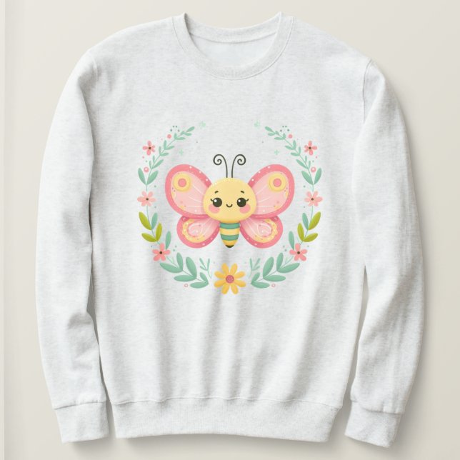 Sweatshirt Cute, ressort/papillon (Design devant)