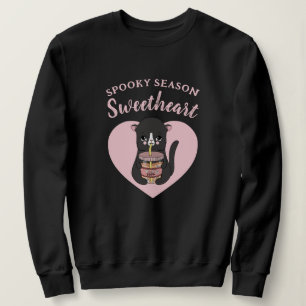 Sweatshirt Cute rose Kawaii Chat Saison Éffrayante Chat Chéri