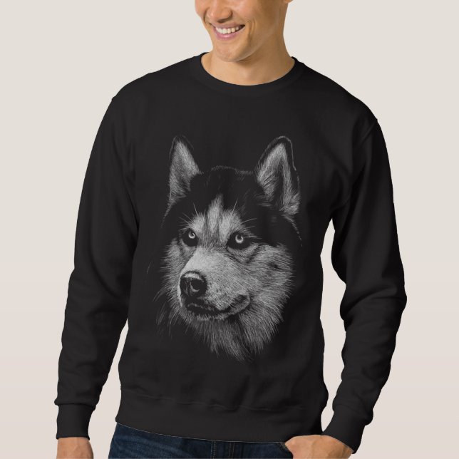Sweatshirt Cute Sibérienne Husky Chien Tête Art Pour Chiens C (Devant)