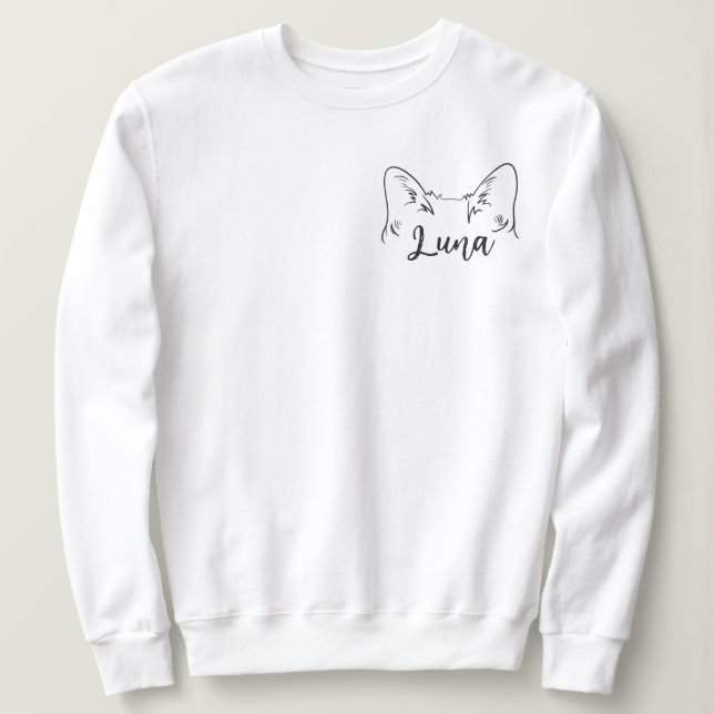 Sweatshirt Cute Simple Nom Personnalisé Snowshoe Chat Maman (Design devant)