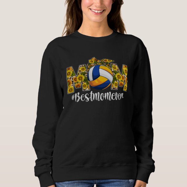 Sweatshirt Cute Sunflower Mom Volleyball Sports Mom Mama Moth (Devant)